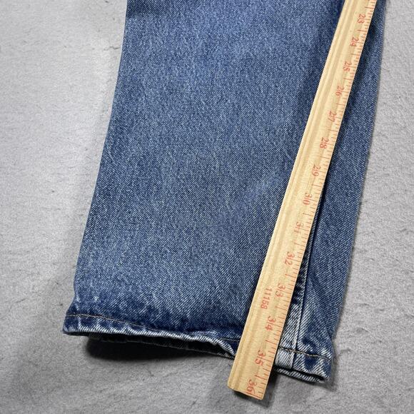 Vintage Tommy Hilfiger Jeans Mens 36x36 Blue Denim Straight Leg Flag Patch - Picture 3 of 12